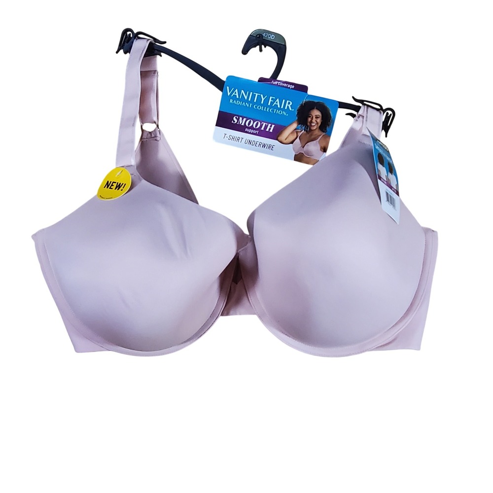 Vanity Fair Radiant Collection Smooth Support T-Shirt Bra 42DD Pink Underwire